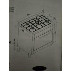 RVS fornuis 5 pits en wokbrander €350,00