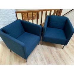 2x Fauteuil - (donker)blauw