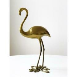 Vintage grote messing flamingo vogel Hollywood Regency beeld