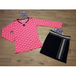 Nieuw setje set LoFff longsleeve en rokje roze merk 104