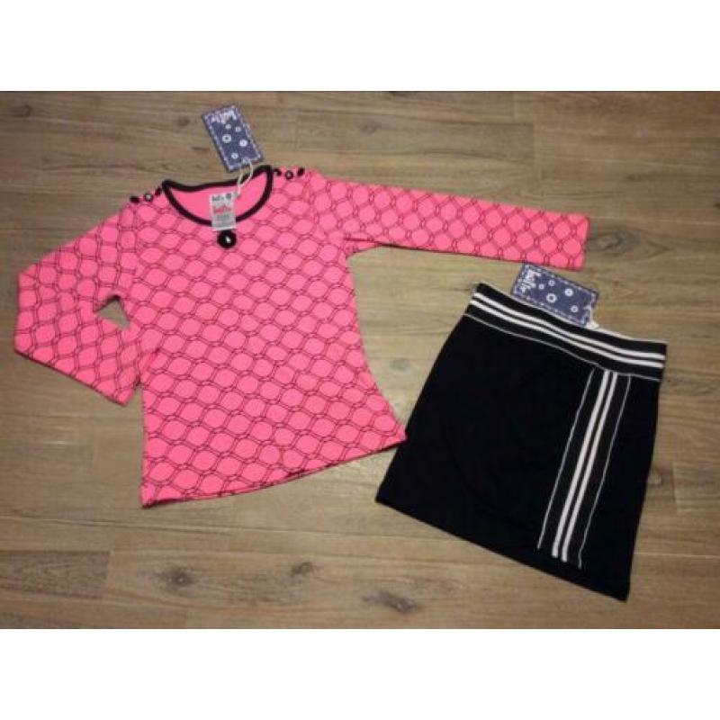 Nieuw setje set LoFff longsleeve en rokje roze merk 104