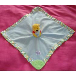 DISNEY baby Winny de Pooh blauw met bijtstuk satijn rand