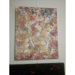 schilderij abstract [ de vijf ] alle 5 dus ook op doek......