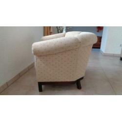 Te koop: beige fauteuil (stof)