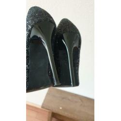 Zwarte glitter pumps te koop mt 39