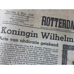 1948: 3x Rotterdamsch Nieuwsbl.+1x A.D. :inhuldiging JULIANA