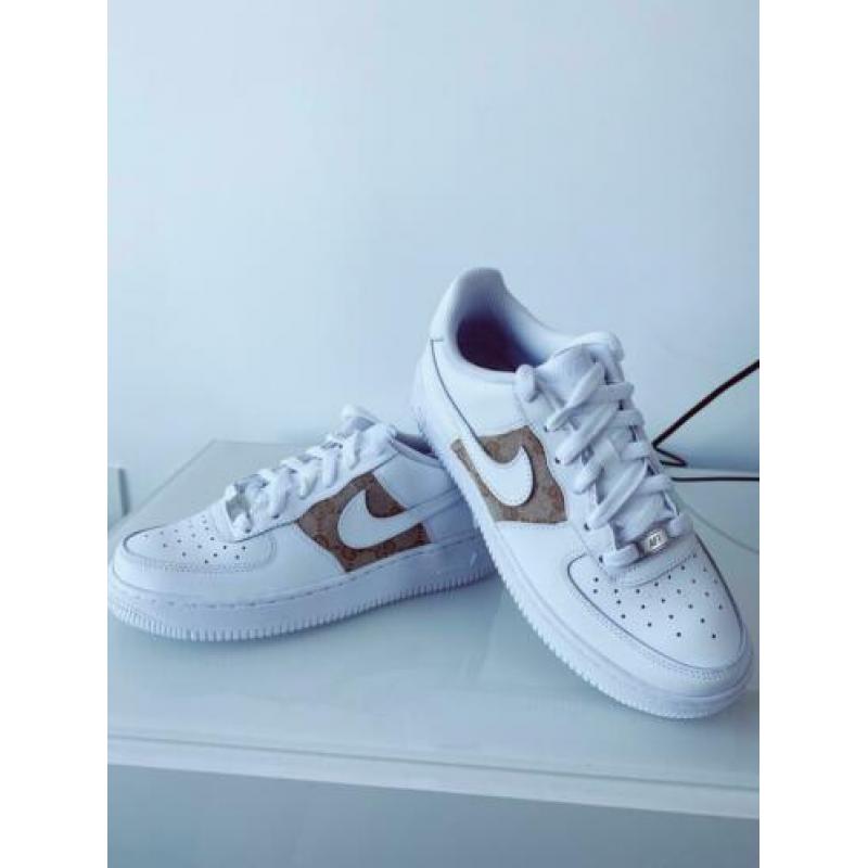 Witte Nike Air Force 1 maat 38 x Gucci custom