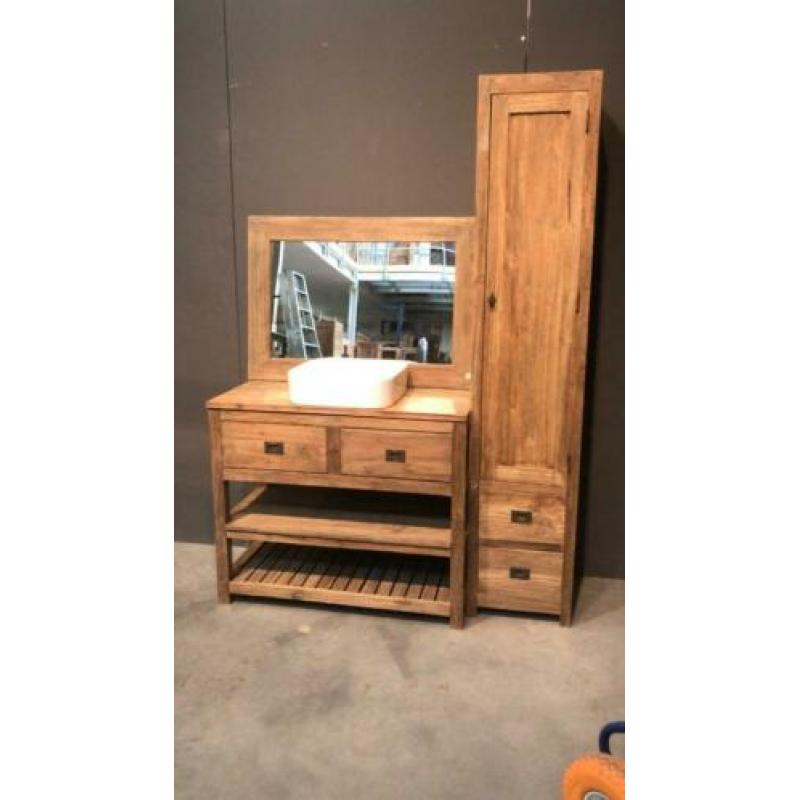 badkamer set rustiek teak 140 lang