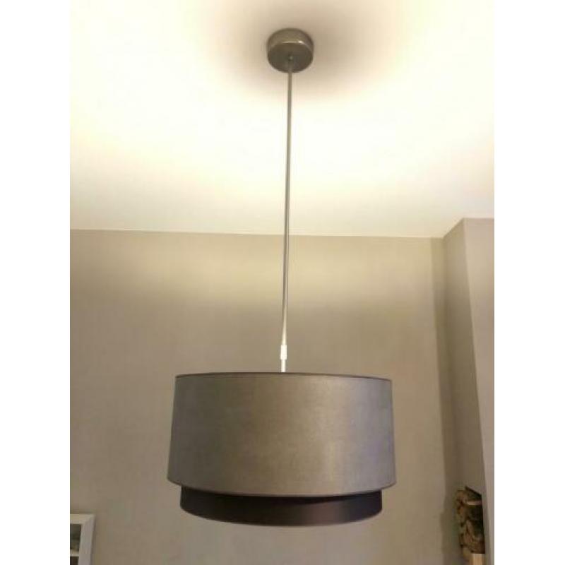 Eric Kuster stijl Hang lamp dubbele kap champagne/bruin