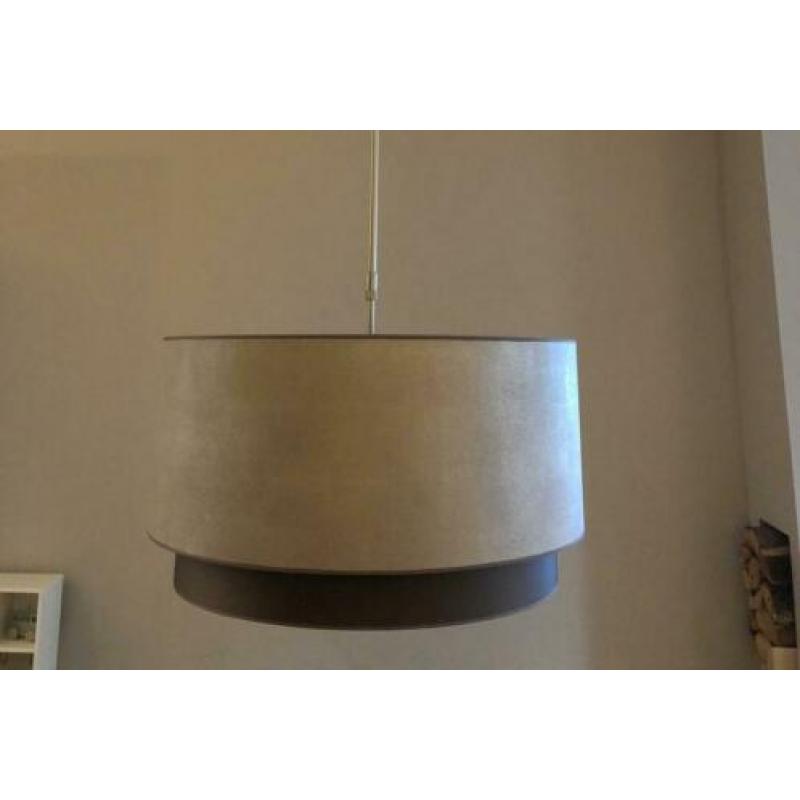 Eric Kuster stijl Hang lamp dubbele kap champagne/bruin