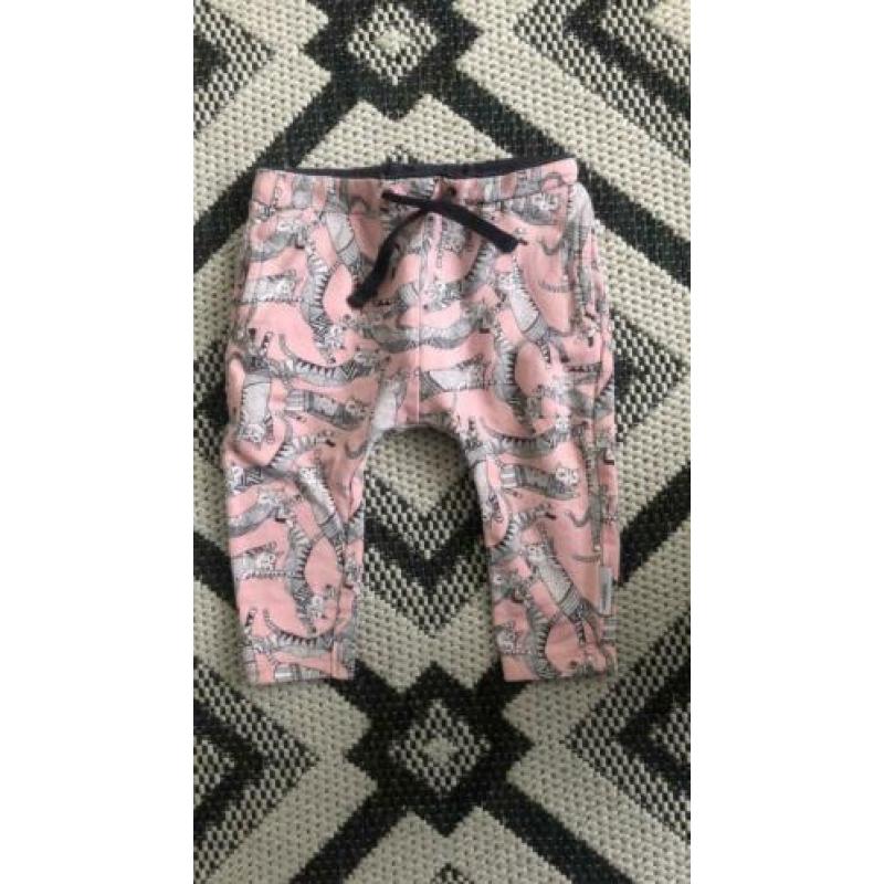 Noppies baby roze katten broek maat 68 poezen kitten girl