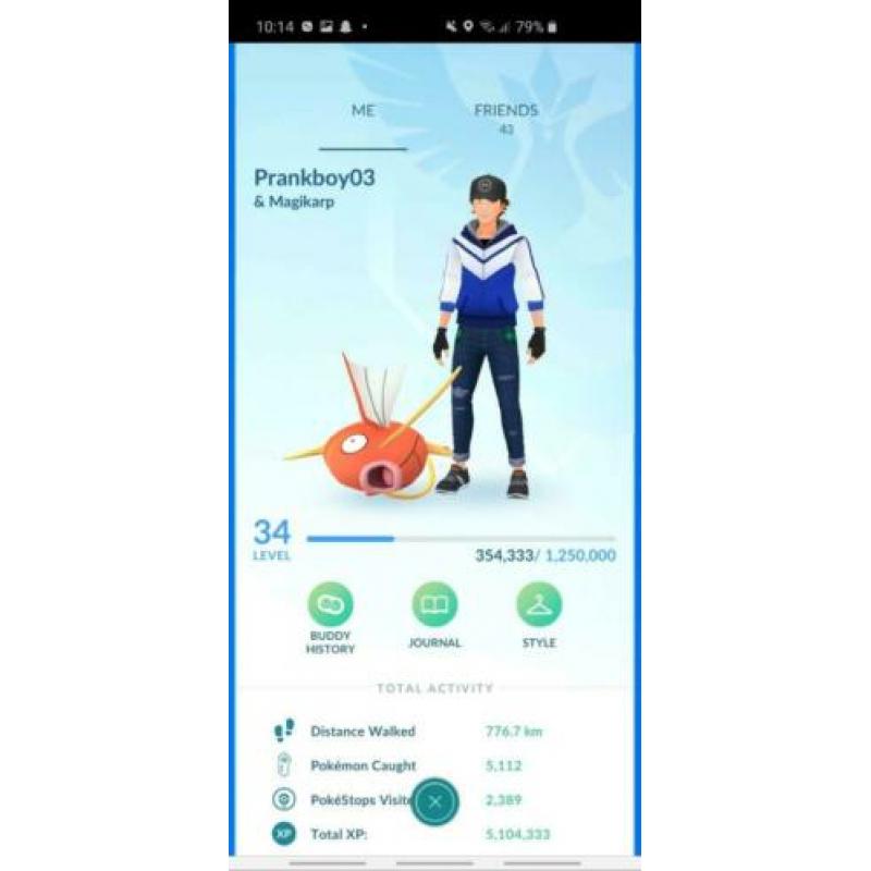 Pokemon go account level 34