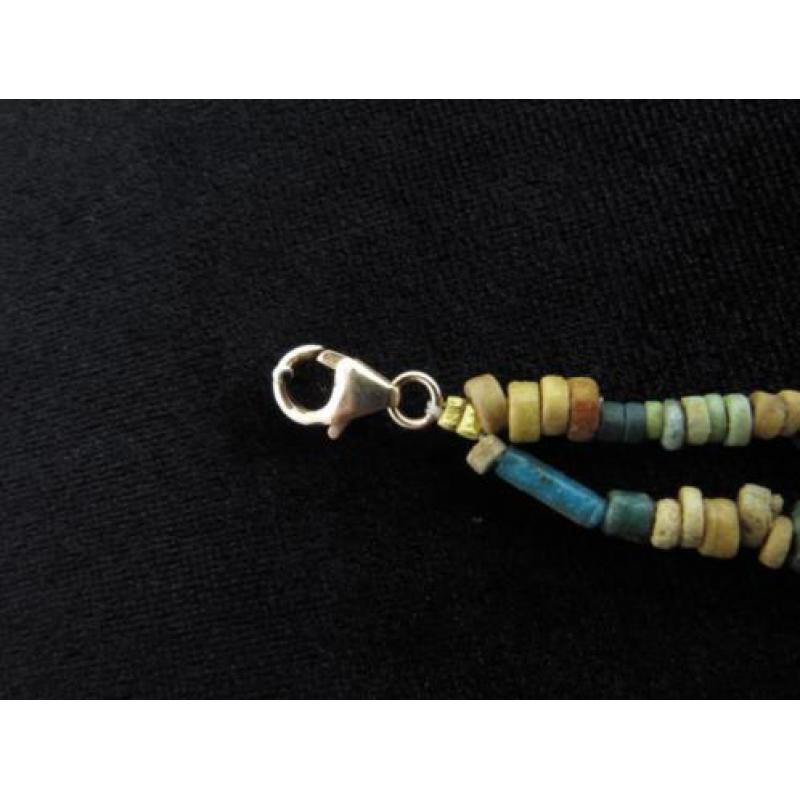 Bracelet of Egyptian faience mummy beads and Eye of Horus or