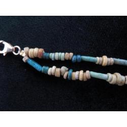 Bracelet of Egyptian faience mummy beads and Eye of Horus or