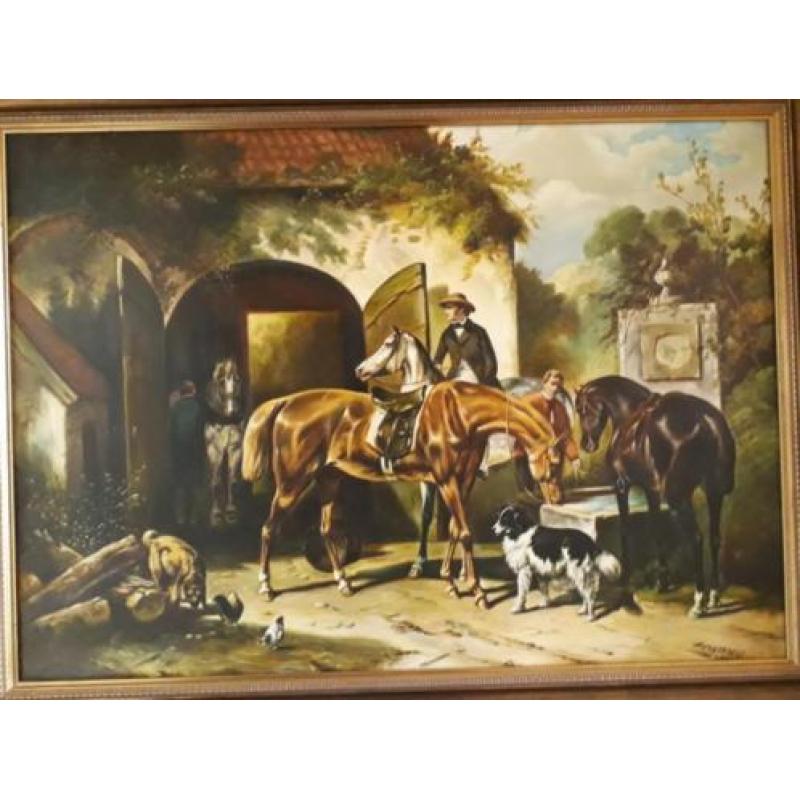 schilderij ruiters te paard