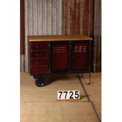 Industriële retro trolley/koffiekar/dressoir nr.7725