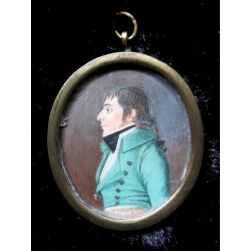 ==ca 1800=portret-miniatuur = man en profiel===uit INBOEDEL=