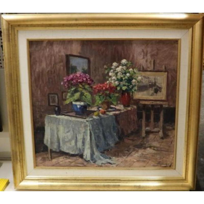 Victor Wagemaekers, bloemen in het atelier