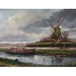 Te koop schilderij van de tinselboer molen