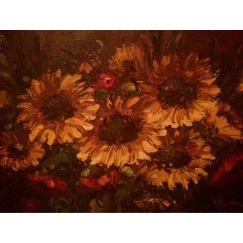 Olieverf barok bloemen schilderij