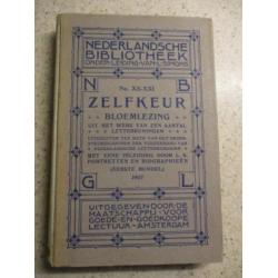 1907, antiek boek Zelfkeur bloemlezing letterkundigen