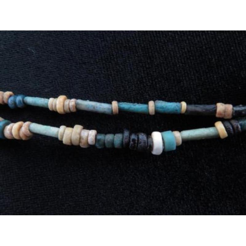 Bracelet of Egyptian faience mummy beads and Eye of Horus or