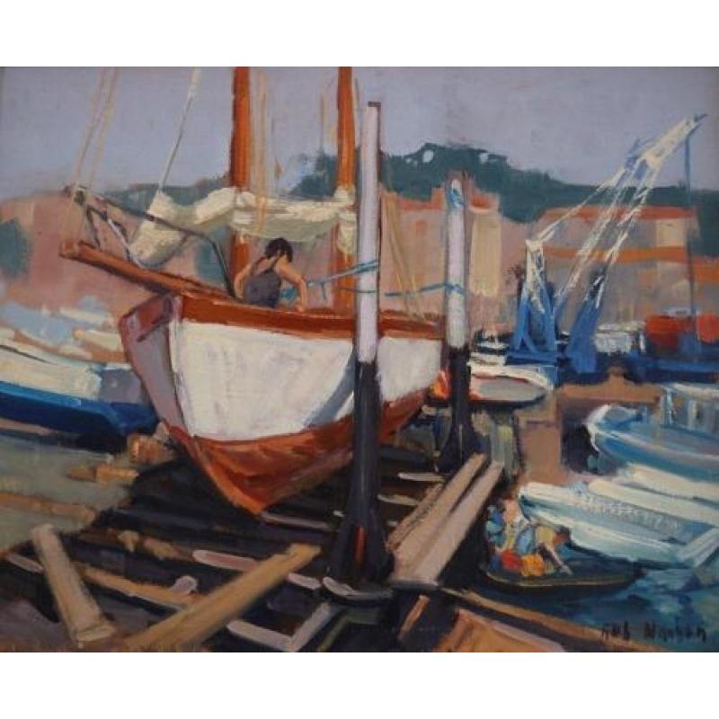 Robert Hauben, in de haven van Cassis