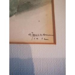 Aquarel uit 1912(?) in passe-partout