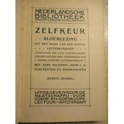 1907, antiek boek Zelfkeur bloemlezing letterkundigen