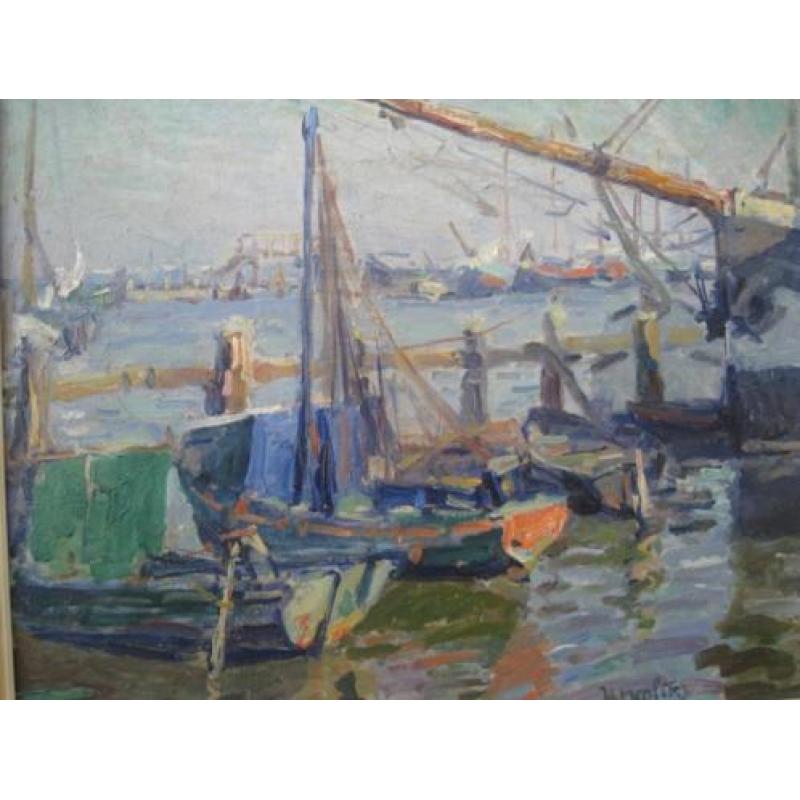 Houthaven te Amsterdam ca.1913 door Hendrik Jan Wolter