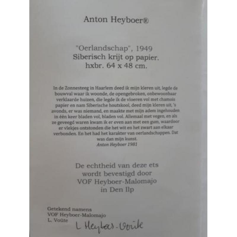 Originele houtskool tekening van Anton Heyboer/Heijboer