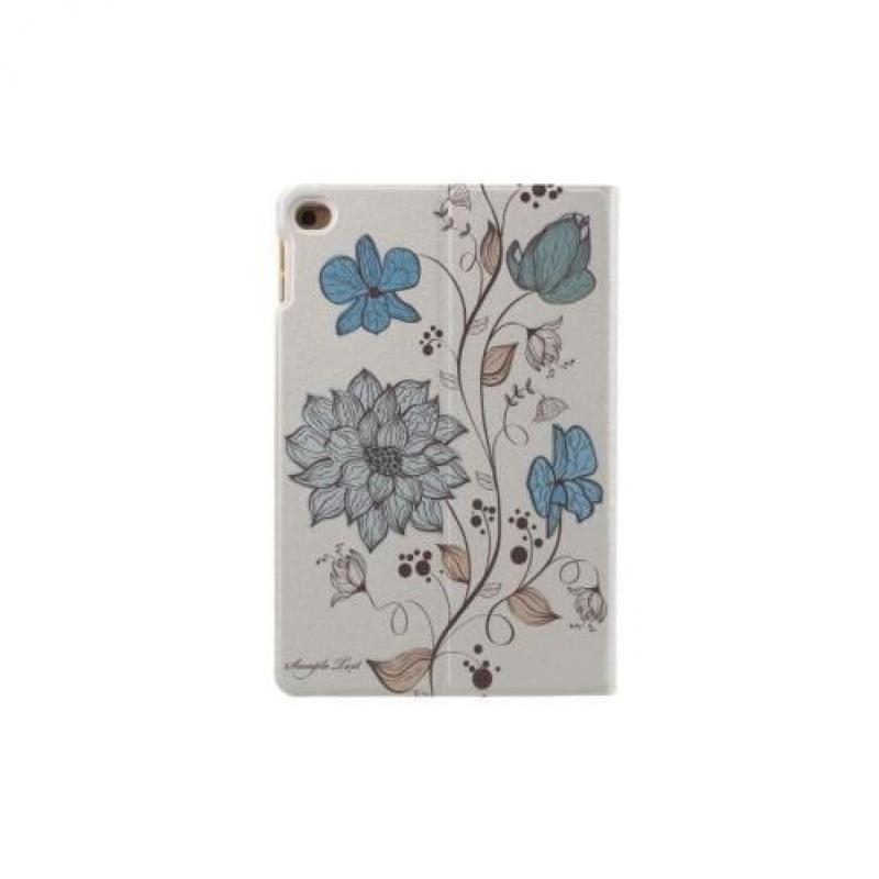 iPad mini 4 - hoes, cover, case - PU leder - Elegante bloem