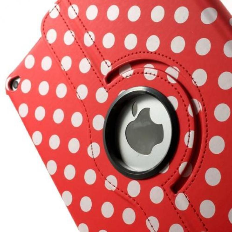 Rood met witte Polka dots iPad Air 2 hoes 360° roteerbaar