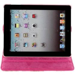 iPad 4 hoes 360 graden roteerbaar PU leder Bloemetjes Roze