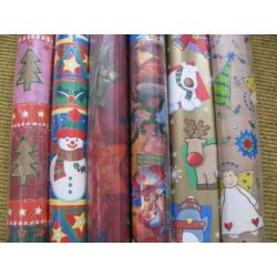 6 rollen Kerst inpakpapier, cadeaupapier, pakpapier, papier