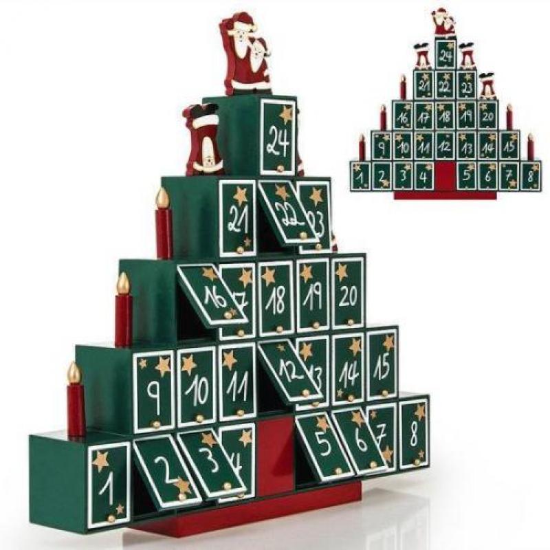 Adventskalender Houten kerstboom, piramide, Kerst, Advent