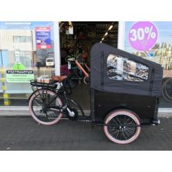 Troy Elektrische Bakfiets Mat Zwart 2018 + rijklaar OP=OP !!