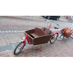 Bakfiets Cargo long met 2 banken en huif