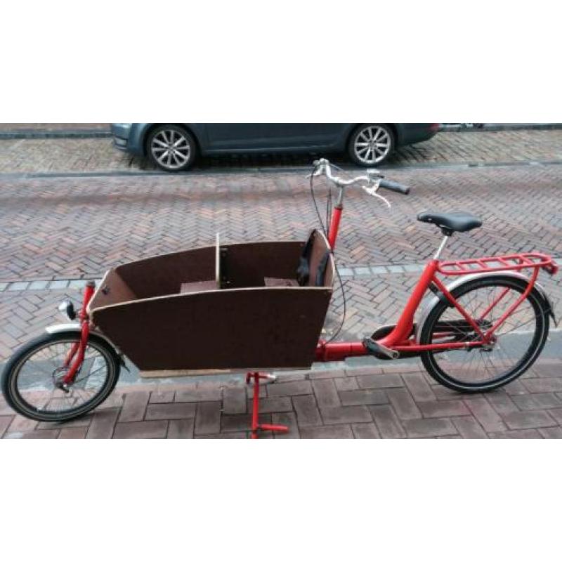 Bakfiets Cargo long met 2 banken en huif