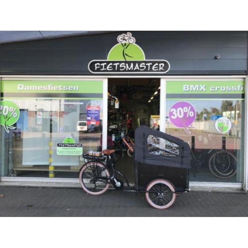 Troy Elektrische Bakfiets Mat Zwart 2018 + rijklaar OP=OP !!