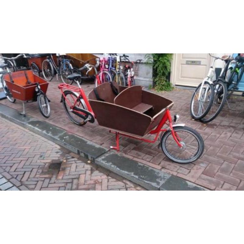 Bakfiets Cargo long met 2 banken en huif