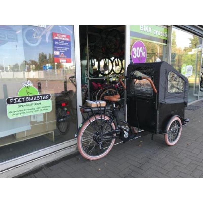 Troy Elektrische Bakfiets Mat Zwart 2018 + rijklaar OP=OP !!