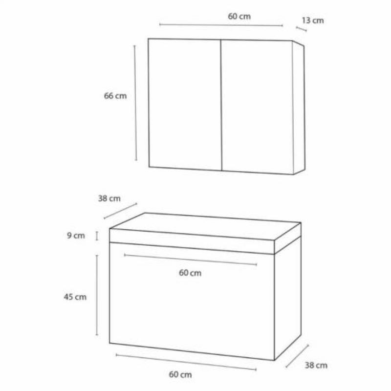 Badmeubelset Differnz Shallow 60x54x38 cm Mat Antraciet (...