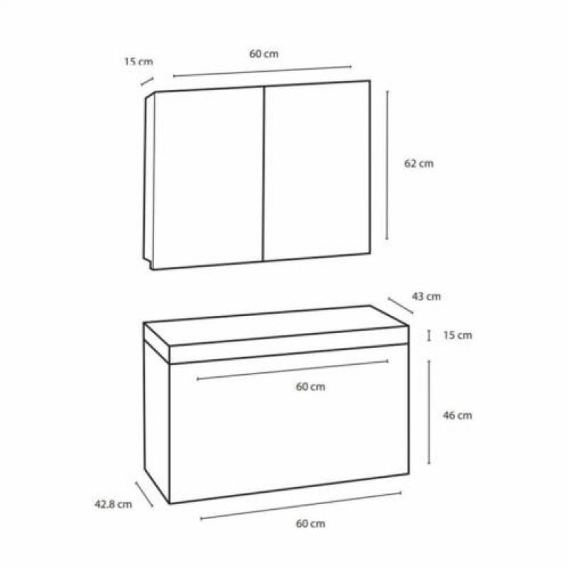 Badmeubelset Differnz The Collection 60x43x61 cm Grijs/Wi...