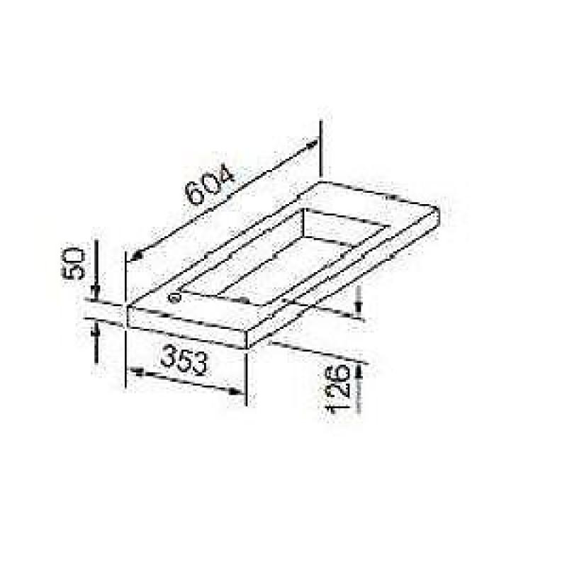 Wastafel Best Design SLIM 60cm Ondiep 35cm Excl. kraangat...