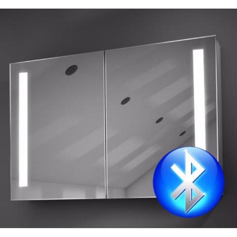 Aluminium LED spiegelkast met Bluetooth muziek audio systeem