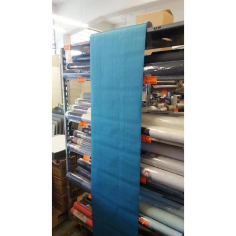 Turquoise blauw vliesbehang €6,50 op=op