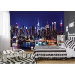 New York by night fotobehang, New York behang *Muurdeco4kids