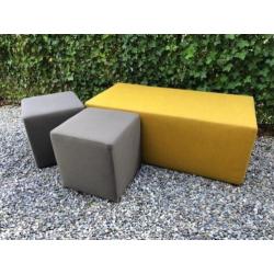 Mooie okergele hocker bank 120 breed