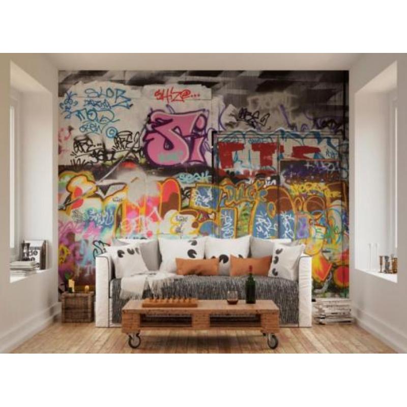 Graffiti Wall vliesbehang *Muurdeco4kids